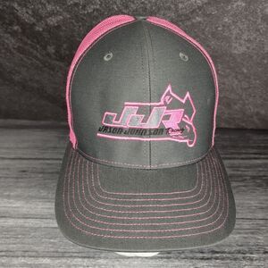 Jason Johnson #41 Ragin Cajun Sprint Car Racing Trucker Cap Grey Pink NWOT